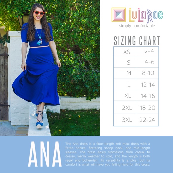 LuLaRoe Dresses & Skirts - NWT LulaRoe Ana, L in blue with purple trim